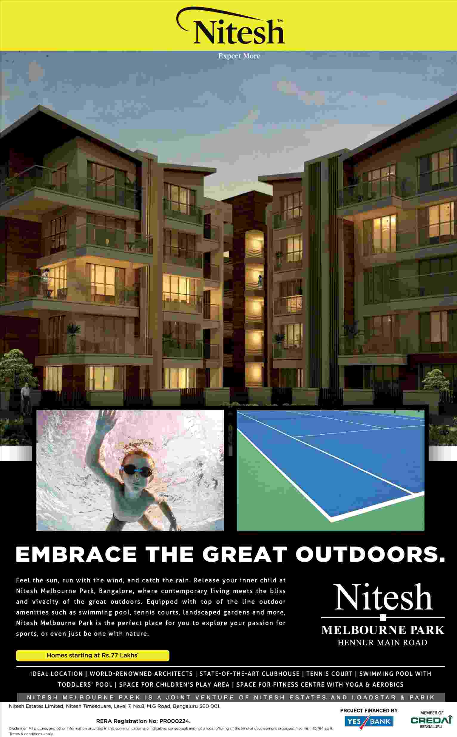 Embrace the great outdoors at Nitesh Melbourne Park in Bangalore